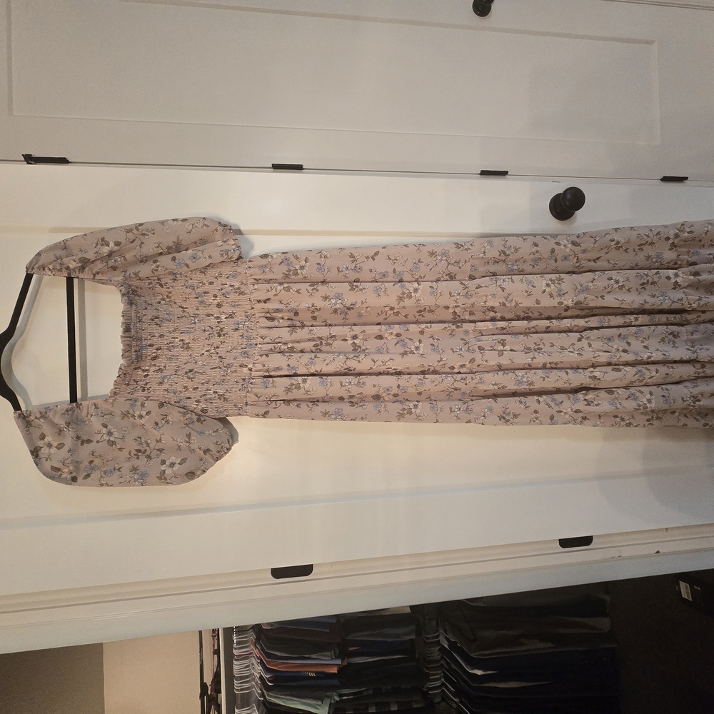 Altar'd State Floral Maxi Dress - Cream and Purple